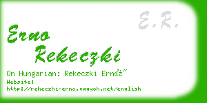 erno rekeczki business card